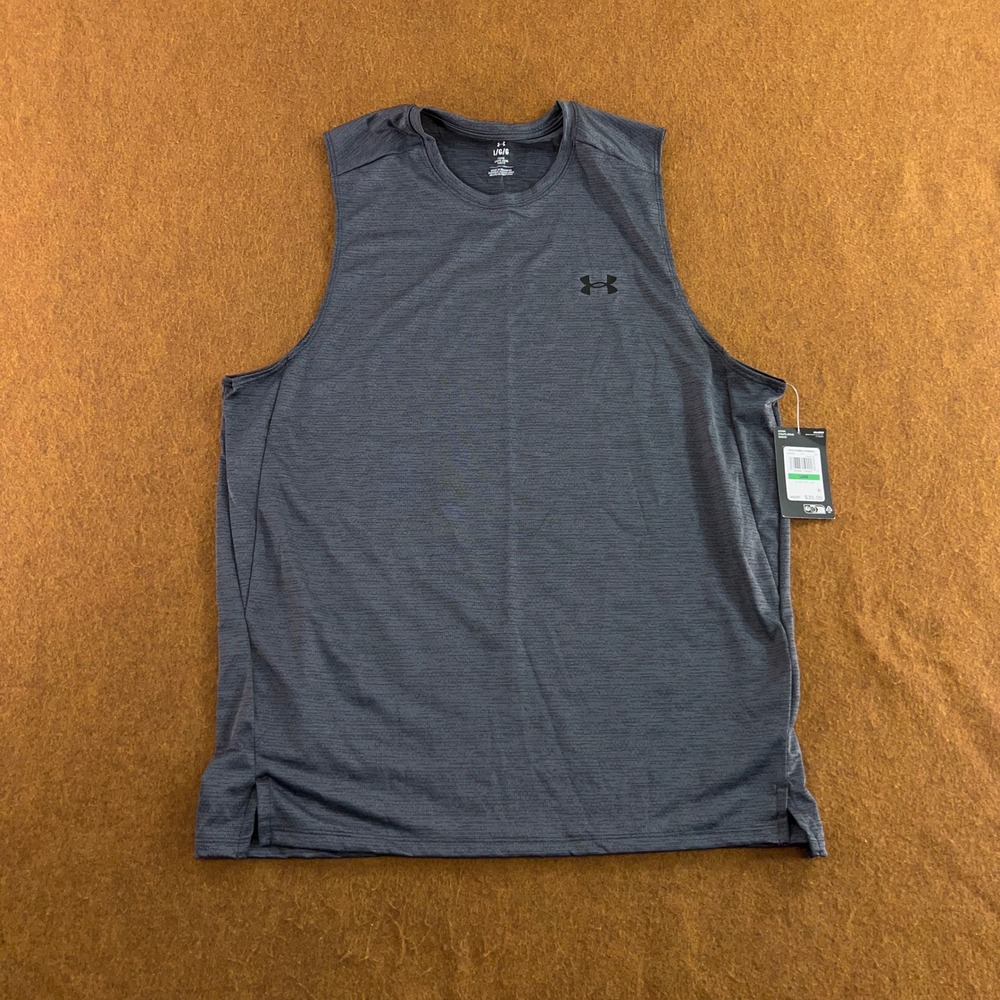 Under Armour Mens Large Gray Tech Vent Sleeveless Training Tank Top NWT